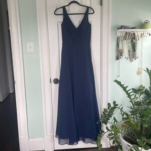 Navy Bridesmaid dress with button detailing